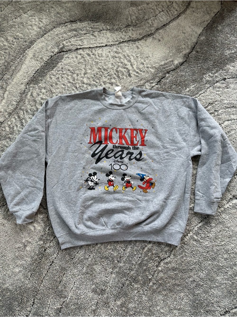 Junk Food Clothing Gray 'Mickey Through the Years' Crewneck Sweatshirt